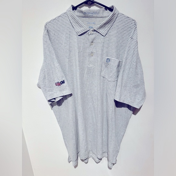 B Draddy USA Golf Striped Polo Stretch Cotton Mens XXL - Picture 1 of 6
